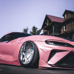 Toyota Supra MK5 A90 A91 3.0 2.0 2020 2021 2022 2023 2024 with Aftermarket Parts - Alerion Widebody Front Bumper & Lip Carbon Fiber / FRP from Robot Craftsman