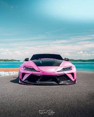 Toyota Supra MK5 A90 A91 3.0 2.0 2020 2021 2022 2023 2024 with Aftermarket Parts - Alerion Widebody Front Bumper & Lip Carbon Fiber / FRP from Robot Craftsman