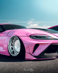 Toyota Supra MK5 A90 A91 3.0 2.0 2020 2021 2022 2023 2024 with Aftermarket Parts - Alerion Widebody Front Bumper & Lip Carbon Fiber / FRP from Robot Craftsman