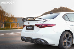 Alfa Romeo Giulia Sport Veloce Ti Sprint RWD AWD Lusso Base 2017 2018 2019 2020 2021 2022 2023 2024 with Aftermarket Parts - "HIDROGAI" Rear Spoiler Wing Carbon Fiber / FRP from Robot Craftsman