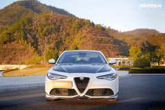 Alfa Romeo Giulia Sport Veloce Ti Sprint RWD AWD 2017 2018 2019 2020 2021 2022 2023 2024 (not suitable for Base and Lusso front bumpers) with Aftermarket Parts - "HIDROGAI" Front Lip Splitter Carbon Fiber / FRP from Robot Craftsman