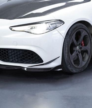 Alfa Romeo Giulia Sport Veloce Ti Sprint RWD AWD 2017 2018 2019 2020 2021 2022 2023 2024 (not suitable for Base and Lusso front bumpers) with Aftermarket Parts - "HIDROGAI" Front Corner Canards Carbon Fiber / FRP from Robot Craftsman