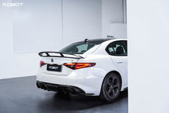 Alfa Romeo Giulia Sport Veloce Ti Sprint RWD AWD Lusso Base 2017 2018 2019 2020 2021 2022 2023 2024 with Aftermarket Parts - "HIDROGAI" Rear Lip Spoiler Carbon Fiber / FRP from Robot Craftsman