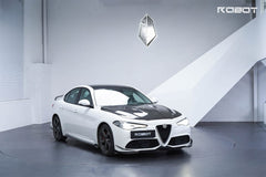 Alfa Romeo Giulia Sport Veloce Ti Sprint RWD AWD 2017 2018 2019 2020 2021 2022 2023 2024 (not suitable for Base and Lusso front bumpers) with Aftermarket Parts - "HIDROGAI" Front Corner Canards Carbon Fiber / FRP from Robot Craftsman