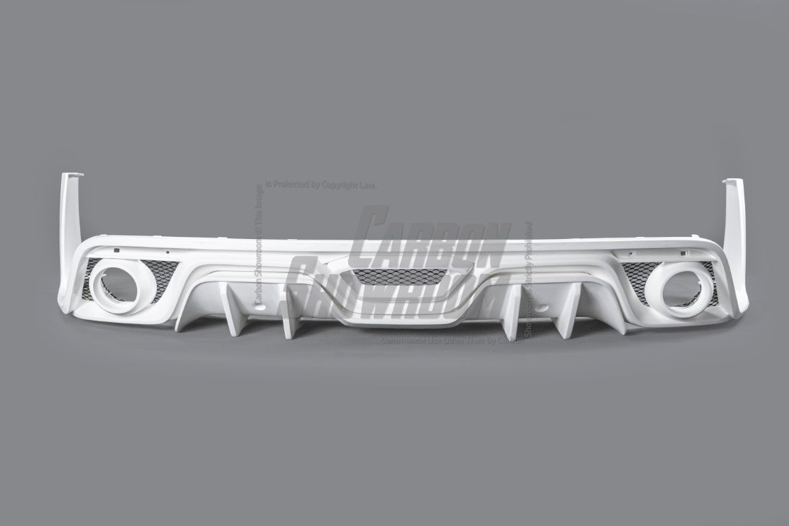 Ford Mustang Ecoboost V6 GT March1 Bullitt S550.1 S550.2 2015-2023 (note: dual exhaust tips) with Aftermarket Parts - CAVALIER Rear Diffuser Carbon Fiber/FRP from Robot Craftsman
