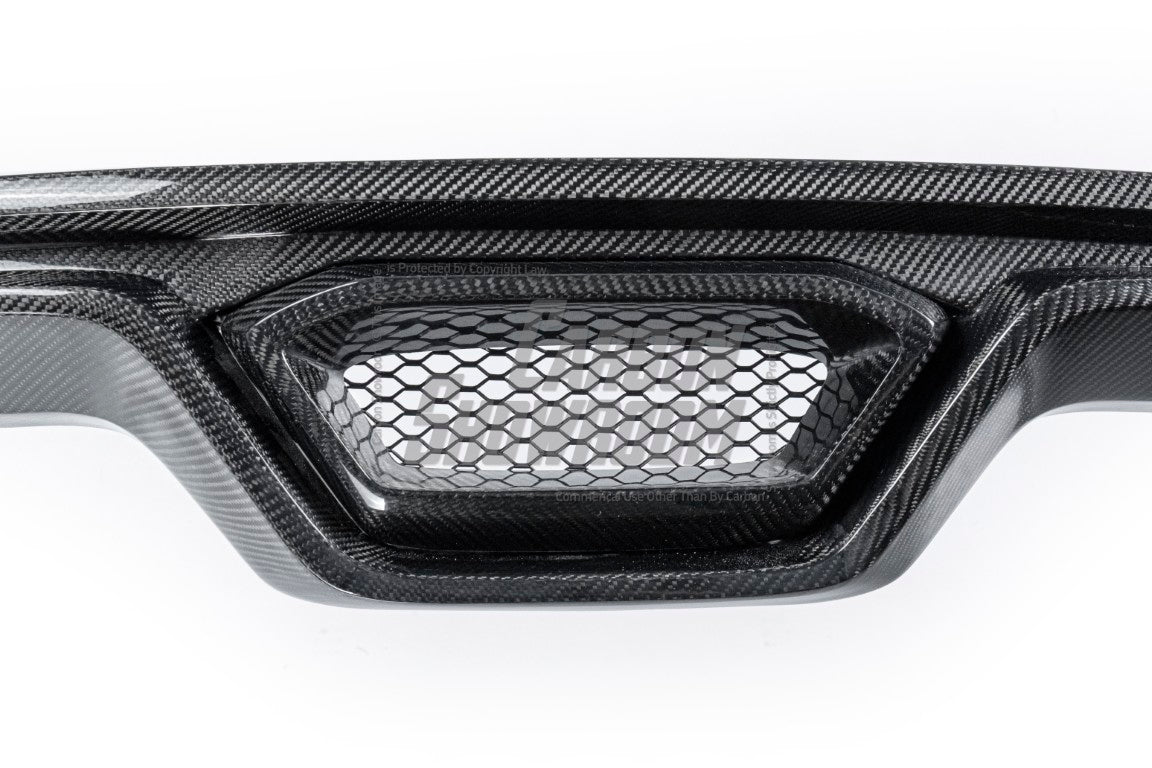 Ford Mustang Ecoboost V6 GT March1 Bullitt S550.1 S550.2 2015-2023 (note: dual exhaust tips) with Aftermarket Parts - CAVALIER Rear Diffuser Carbon Fiber/FRP from Robot Craftsman
