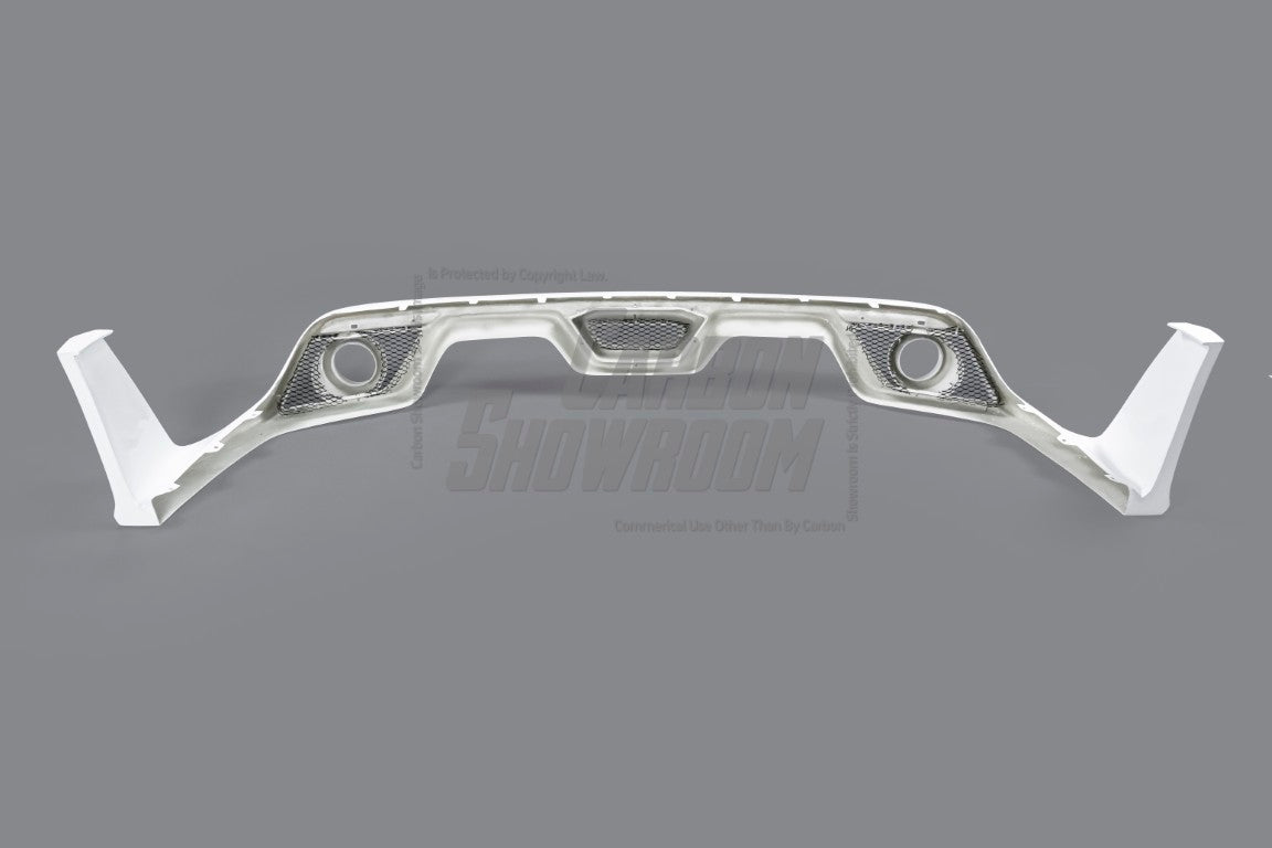 Ford Mustang Ecoboost V6 GT March1 Bullitt S550.1 S550.2 2015-2023 (note: dual exhaust tips) with Aftermarket Parts - CAVALIER Rear Diffuser Carbon Fiber/FRP from Robot Craftsman