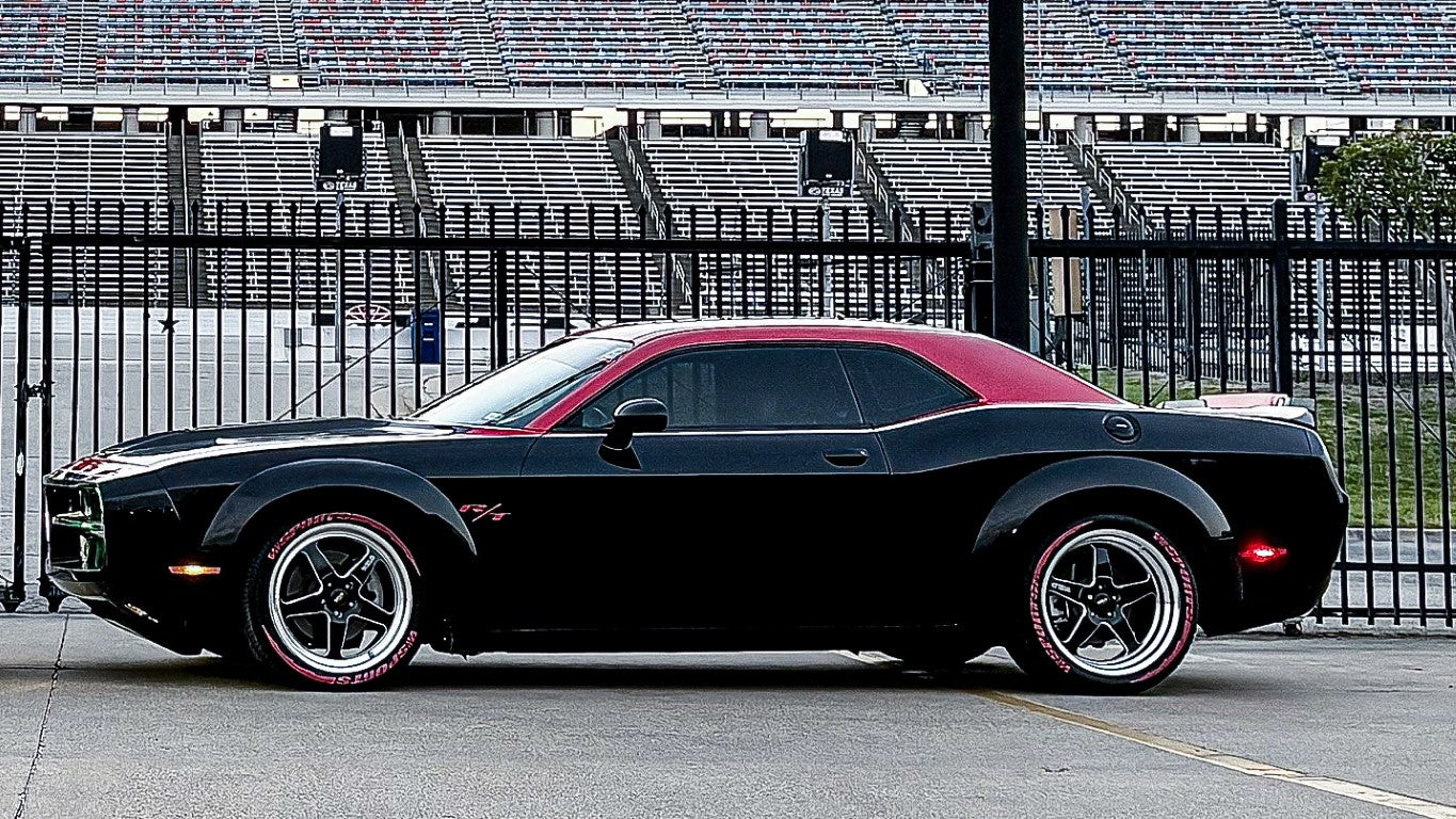 Dodge Challenger Demon Redeye Hellcat T/A Scat Pack 392 SRT R/T SXT SE 2008 2009 2010 2011 2012 2013 2014 2015 2016 2017 2018 2019 2020 2021 2022 2023 with Aftermarket Parts - "CHOPPER" Front Bumper Carbon Fiber / FRP from Robot Craftsman