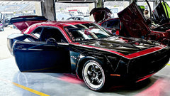 Dodge Challenger Demon Redeye Hellcat T/A Scat Pack 392 SRT R/T SXT SE 2008 2009 2010 2011 2012 2013 2014 2015 2016 2017 2018 2019 2020 2021 2022 2023 with Aftermarket Parts - "CHOPPER" Front Bumper Carbon Fiber / FRP from Robot Craftsman