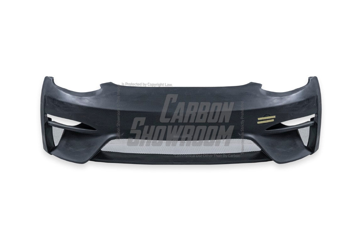 Tesla Model 3 Performance Long Range Standard Base 2017 2018 2019 2020 2021 2022 2023 with Aftermarket Parts - Crypton Front Bumper & Lip Carbon Fiber / FRP from Robot Craftsman