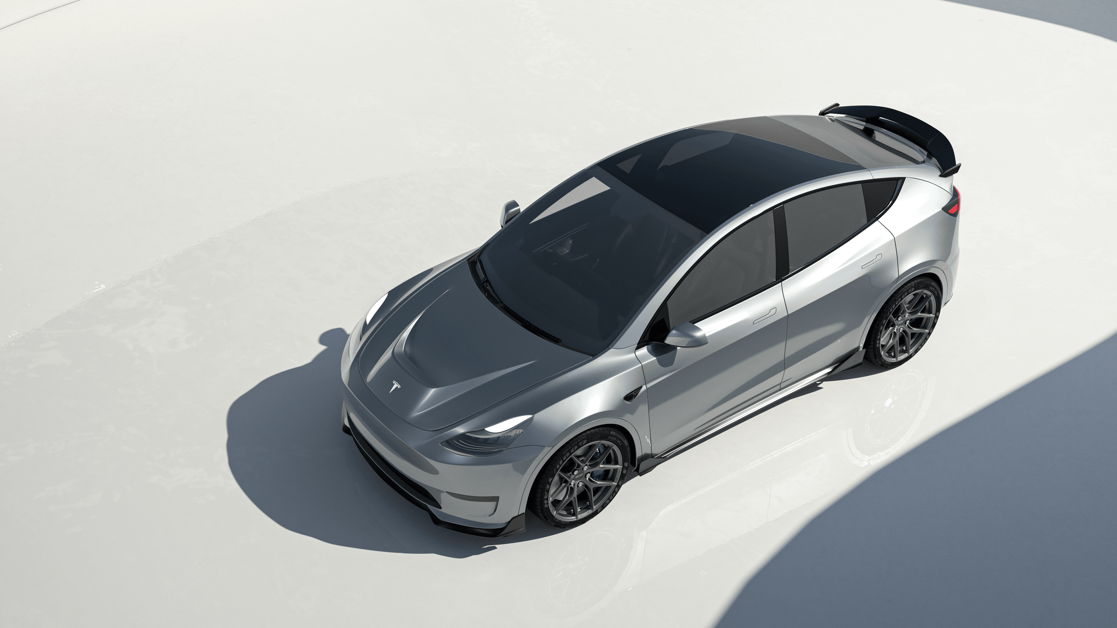 Tesla Model Y Performance AWD Long Range RWD Standard 2020 2021 2023 2024 with Aftermarket Parts - "CRYPTON" Hood Carbon Fiber / FRP from Robot Craftsman