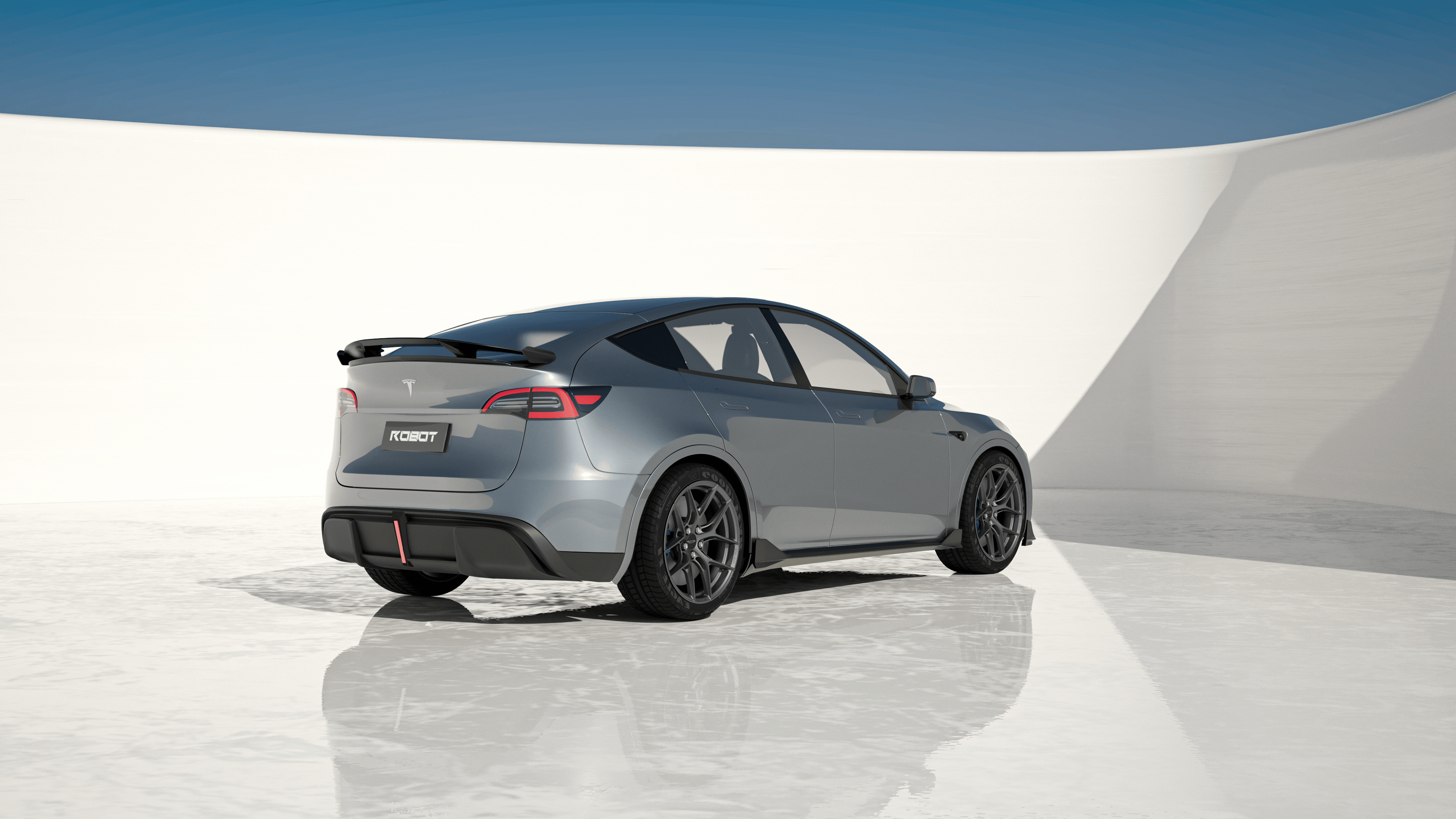 Tesla Model Y Performance AWD Long Range RWD Standard 2020 2021 2023 2024 with Aftermarket Parts - "CRYPTON" Rear Diffuser Carbon Fiber / FRP from Robot Craftsman