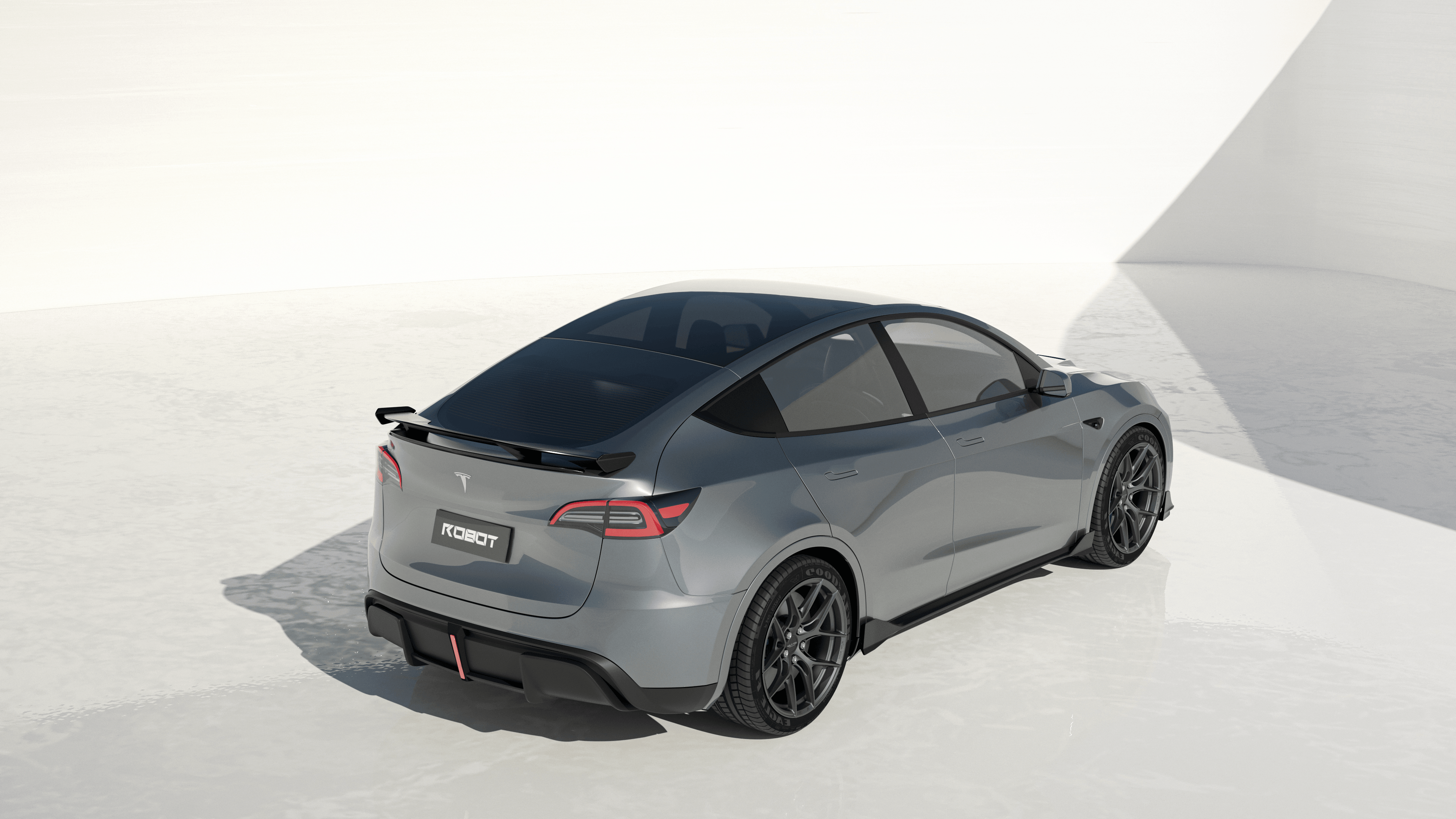 Tesla Model Y Performance AWD Long Range RWD Standard 2020 2021 2023 2024 with Aftermarket Parts - "CRYPTON" Rear Diffuser Carbon Fiber / FRP from Robot Craftsman