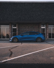 Tesla Model 3 Performance Long Range Standard Base 2017 2018 2019 2020 2021 2022 2023 with Aftermarket Parts - Crypton Side Skirts Carbon Fiber / FRP from Robot Craftsman
