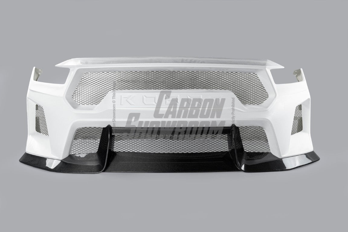 Ford Mustang S650 2.3 Ecoboost 5.0 GT Dark Horse 2024-ON with Aftermarket Parts - DARKSTAR Front Bumper & Lip Carbon Fiber / FRP from Robot Craftsman