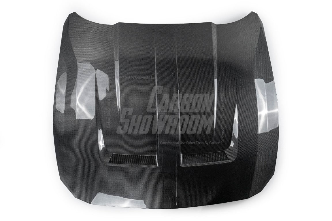 Ford Mustang S650 2.3 Ecoboost 5.0 GT Dark Horse 2024-ON with Aftermarket Parts - DARKSTAR Hood Carbon Fiber / FRP from Robot Craftsman