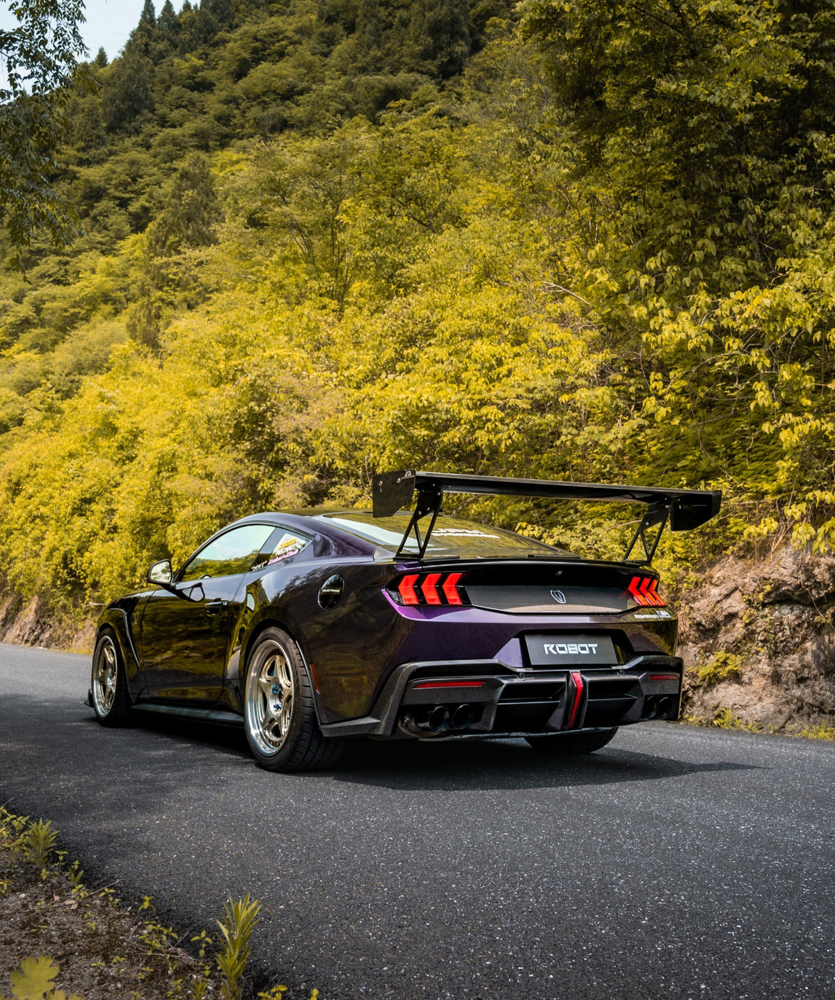 Ford Mustang S650 2024-ON with Aftermarket Parts - DARKSTAR Rear Diffuser Carbon Fiber from Robot Craftsman