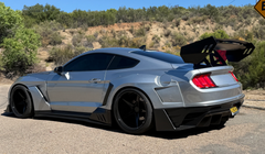 Upgrade Your Ford Mustang Ecoboost V6 GT March1 Bullitt S550.1 S550.2 2015 2016 2017 2018 2019 2020 2021 2022 2023 with Aftermarket Parts - DAWN & DUSK Rear Bumper & Diffuser & Exhaust Tip Trim Carbon Fiber / FRP from Robot Craftsman
