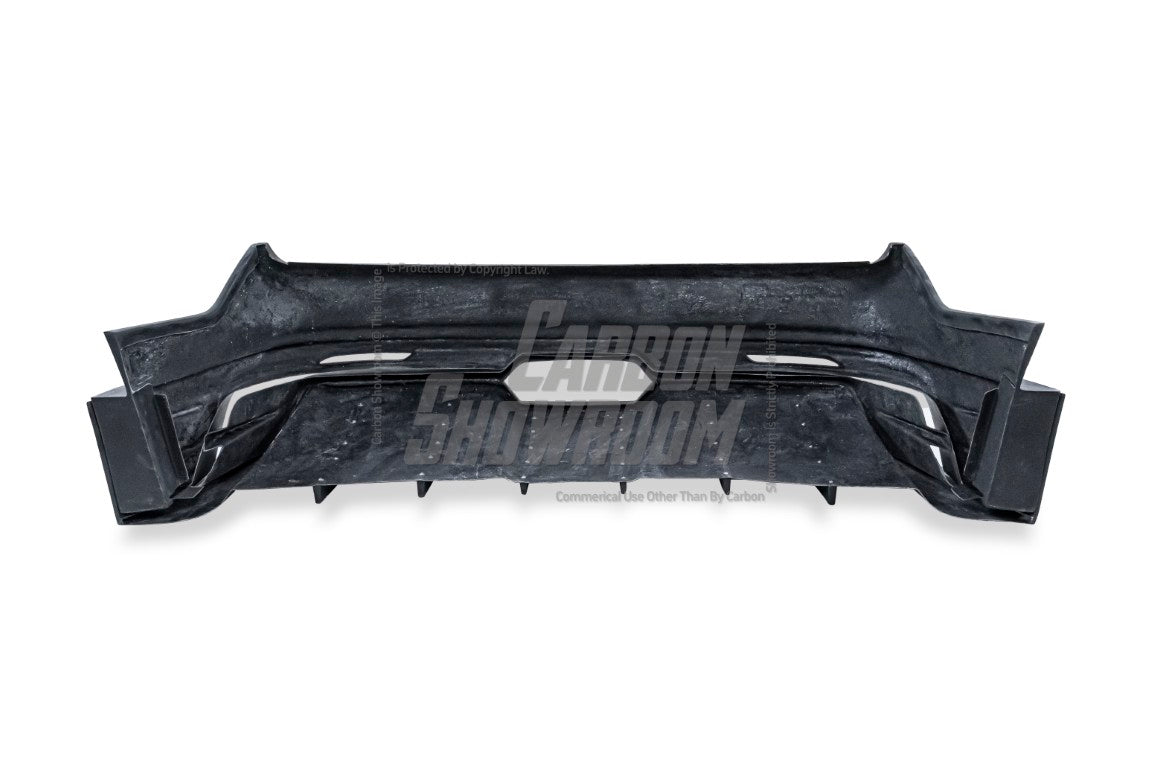 Ford Mustang Ecoboost V6 GT March1 Bullitt S550.1 S550.2 2015 2016 2017 2018 2019 2020 2021 2022 2023 with Aftermarket Parts - DAWN & DUSK Rear Bumper & Diffuser & Exhaust Tip Trim Carbon Fiber / FRP from Robot Craftsman