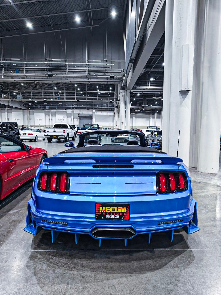 Upgrade Your Ford Mustang Ecoboost V6 GT March1 Bullitt S550.1 S550.2 2015 2016 2017 2018 2019 2020 2021 2022 2023 with Aftermarket Parts - DAWN & DUSK Rear Bumper & Diffuser & Exhaust Tip Trim Carbon Fiber / FRP from Robot Craftsman