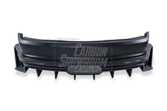 Ford Mustang Ecoboost V6 GT March1 Bullitt S550.1 S550.2 2015 2016 2017 2018 2019 2020 2021 2022 2023 with Aftermarket Parts - DAWN & DUSK Rear Bumper & Diffuser & Exhaust Tip Trim Carbon Fiber / FRP from Robot Craftsman