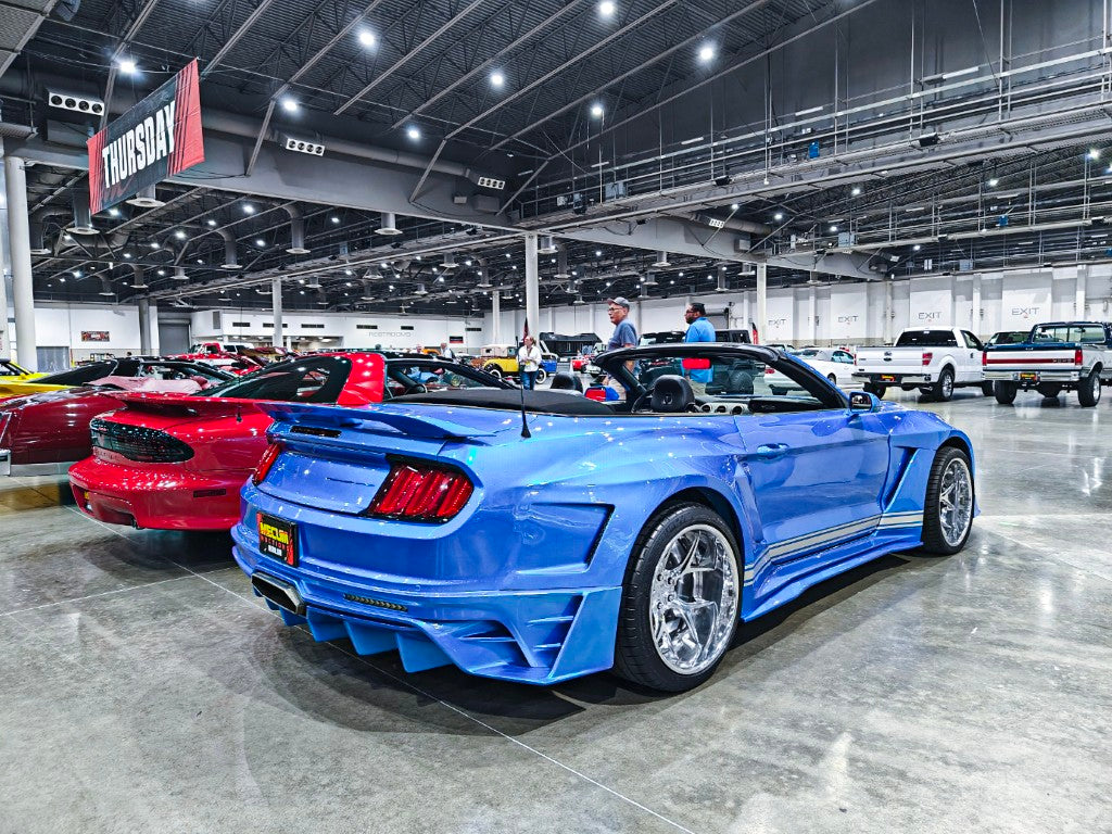 Upgrade Your Ford Mustang Ecoboost V6 GT March1 Bullitt S550.1 S550.2 2015 2016 2017 2018 2019 2020 2021 2022 2023 with Aftermarket Parts - DAWN & DUSK Rear Bumper & Diffuser & Exhaust Tip Trim Carbon Fiber / FRP from Robot Craftsman