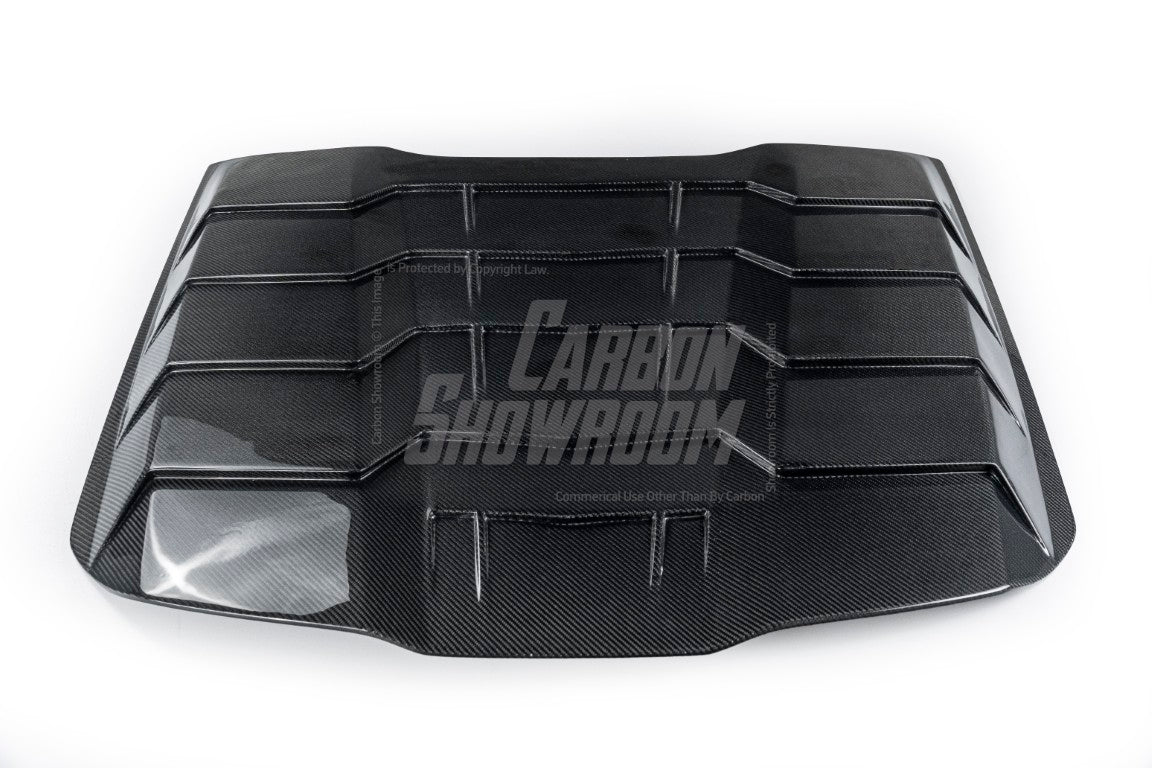 Ford Mustang Ecoboost V6 GT March1 Bullitt S550.1 S550.2 2015 2016 2017 2018 2019 2020 2021 2022 2023 with Aftermarket Parts - "DAWN & DUSK" Rear Window Louvers Carbon Fiber / FRP from Robot Craftsman