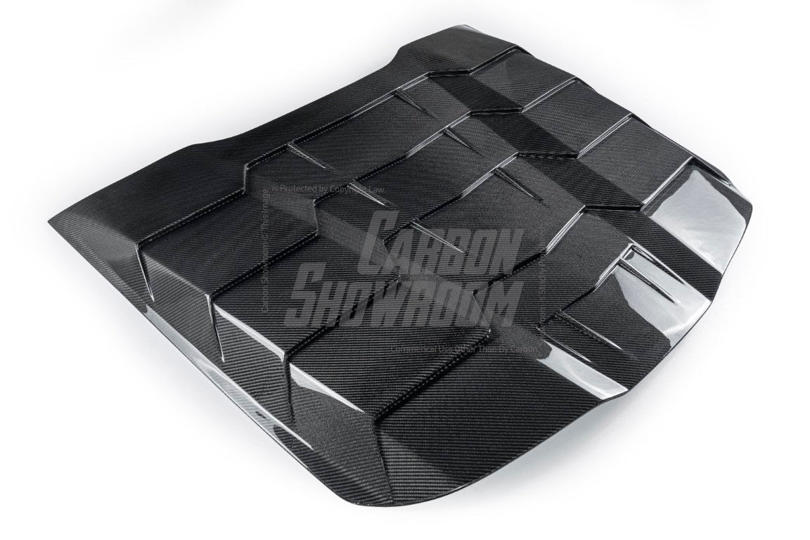 Ford Mustang Ecoboost V6 GT March1 Bullitt S550.1 S550.2 2015 2016 2017 2018 2019 2020 2021 2022 2023 with Aftermarket Parts - "DAWN & DUSK" Rear Window Louvers Carbon Fiber / FRP from Robot Craftsman