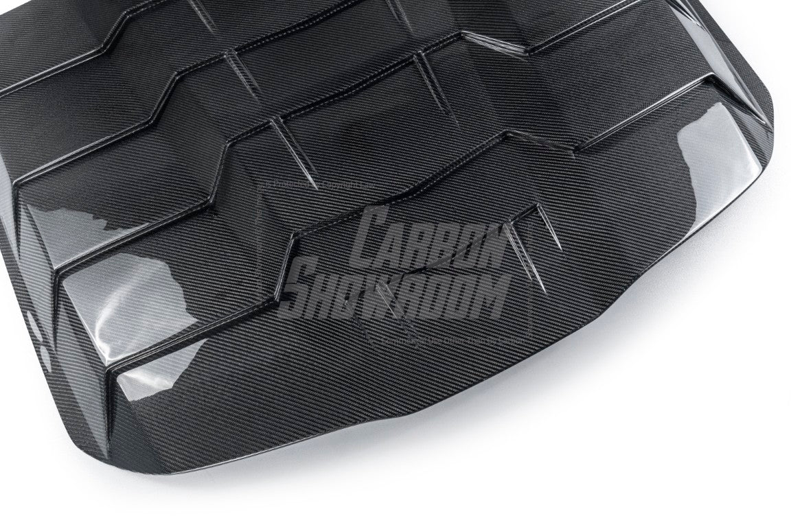 Ford Mustang Ecoboost V6 GT March1 Bullitt S550.1 S550.2 2015 2016 2017 2018 2019 2020 2021 2022 2023 with Aftermarket Parts - "DAWN & DUSK" Rear Window Louvers Carbon Fiber / FRP from Robot Craftsman