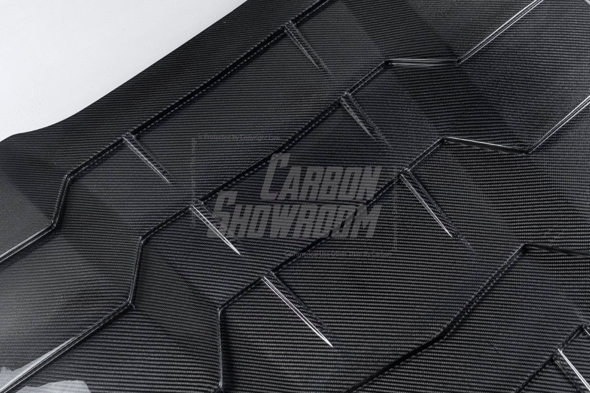 Ford Mustang Ecoboost V6 GT March1 Bullitt S550.1 S550.2 2015 2016 2017 2018 2019 2020 2021 2022 2023 with Aftermarket Parts - "DAWN & DUSK" Rear Window Louvers Carbon Fiber / FRP from Robot Craftsman