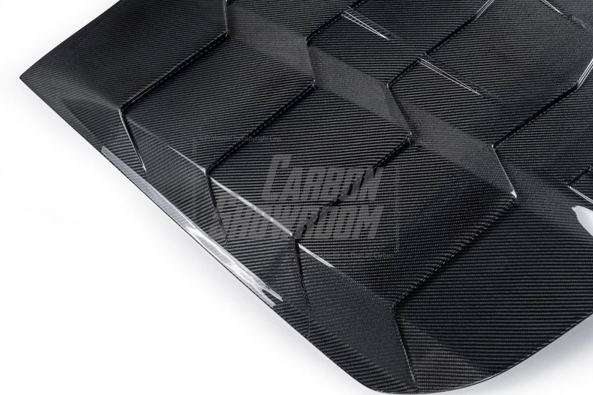 Ford Mustang Ecoboost V6 GT March1 Bullitt S550.1 S550.2 2015 2016 2017 2018 2019 2020 2021 2022 2023 with Aftermarket Parts - "DAWN & DUSK" Rear Window Louvers Carbon Fiber / FRP from Robot Craftsman