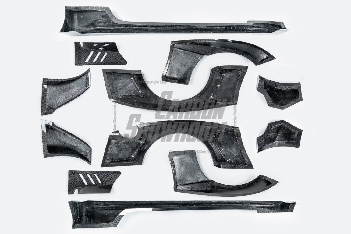 Upgrade Your Ford Mustang Ecoboost V6 GT S550.1 2015 2016 2017 & Mustang Ecoboost V6 GT March1 Bullitt S550.2 2018 2019 2020 2021 2022 2023 with Aftermarket Parts - " DAWN & DUSK " Widebody Fender Flares Wheel Arches & Side Skirts Carbon Fiber / FRP from Robot Craftsman