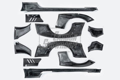 Upgrade Your Ford Mustang Ecoboost V6 GT S550.1 2015 2016 2017 & Mustang Ecoboost V6 GT March1 Bullitt S550.2 2018 2019 2020 2021 2022 2023 with Aftermarket Parts - " DAWN & DUSK " Widebody Fender Flares Wheel Arches & Side Skirts Carbon Fiber / FRP from Robot Craftsman