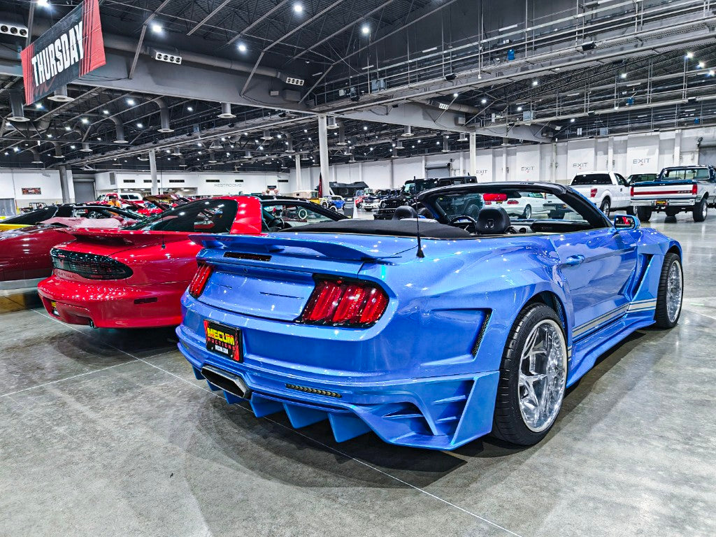 Upgrade Your Ford Mustang Ecoboost V6 GT S550.1 2015 2016 2017 & Mustang Ecoboost V6 GT March1 Bullitt S550.2 2018 2019 2020 2021 2022 2023 with Aftermarket Parts - " DAWN & DUSK " Widebody Fender Flares Wheel Arches & Side Skirts Carbon Fiber / FRP from Robot Craftsman