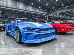 Ford Mustang Ecoboost V6 GT 2015 2016 2017 & Mustang Ecoboost V6 GT S550.1 2015 2016 2017 & Mustang Ecoboost V6 GT March1 Bullitt S550.2 2018 2019 2020 2021 2022 2023 with Aftermarket Parts - DUSK Front Bumper & Lip (Badge included) & Replacement Front Lip Only Carbon Fiber / FRP from Robot Craftsman