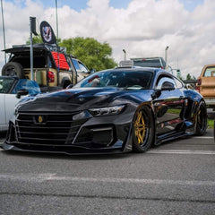 Ford Mustang Ecoboost V6 GT S550.1 2015 2016 2017 & Mustang Ecoboost V6 GT March1 Bullitt S550.2 2018 2019 2020 2021 2022 2023 with Aftermarket Parts - " DAWN & DUSK " Widebody Fender Flares Wheel Arches & Side Skirts Carbon Fiber / FRP from Robot Craftsman