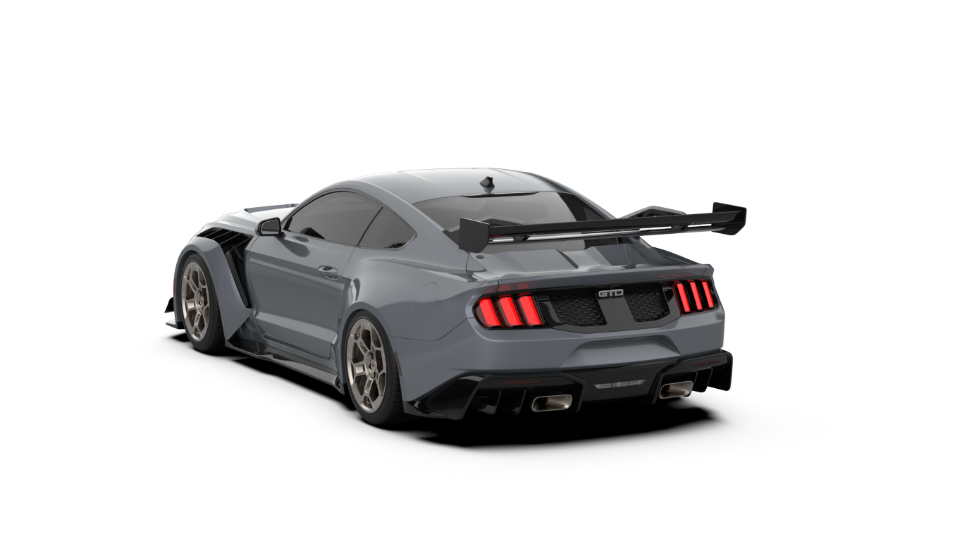 Ford Mustang Ecoboost V6 GT March1 Bullitt S550.1 S550.2 2015 2016 2017 2018 2019 2020 2021 2022 2023 with Aftermarket Parts - GTD Style Rear Bumper & Diffuser Carbon Fiber / FRP from Robot Craftsman