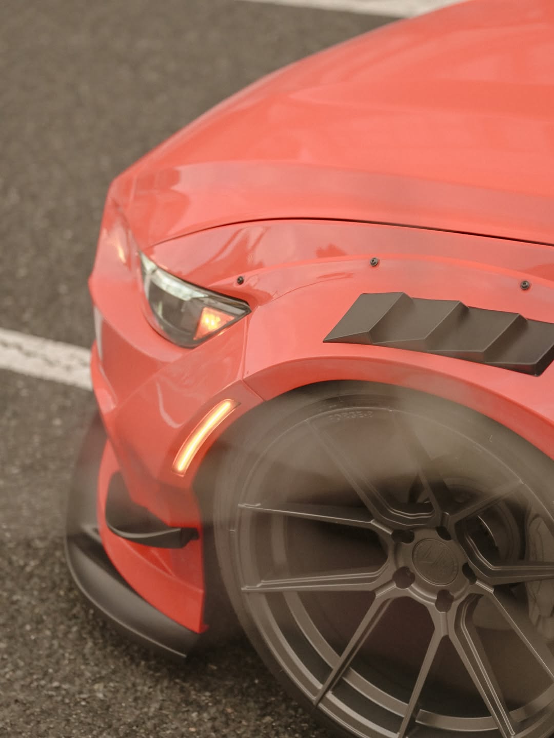 Ford Mustang Ecoboost V6 GT March1 Bullitt S550.1 S550.2 2015 2016 2017 2018 2019 2020 2021 2022 2023 with Aftermarket Parts - STORM Front Bumper Canards Carbon Fiber/FRP from Robot Craftsman