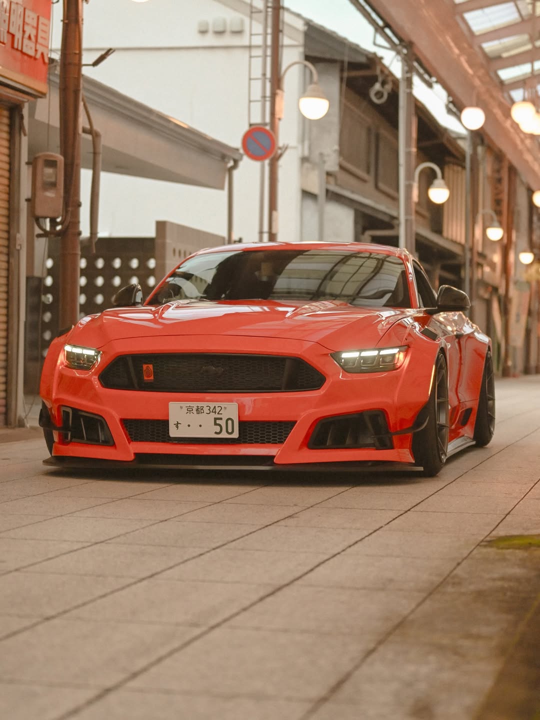 Ford Mustang Ecoboost V6 GT S550.1 2015 2016 2017 & Mustang Ecoboost V6 GT March1 Bullitt S550.1 S550.2 2015 2016 2017 2018 2019 2020 2021 2022 2023 & Mustang Ecoboost V6 GT March1 Bullitt S550.2 2018 2019 2020 2021 2022 2023 with Aftermarket Parts - STORM Widebody Front Bumper & Lip & Replacement Front Lip Only Carbon Fiber/FRP from Robot Craftsman