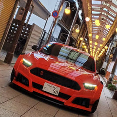 Ford Mustang Ecoboost V6 GT March1 Bullitt S550.1 S550.2 2015 2016 2017 2018 2019 2020 2021 2022 2023 with Aftermarket Parts - STORM Front Bumper Canards Carbon Fiber/FRP from Robot Craftsman