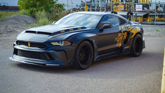 Upgrade Your Ford Mustang Ecoboost V6 GT 2015 2016 2017 & Mustang Ecoboost V6 GT S550.1 2015 2016 2017 & Mustang Ecoboost V6 GT March1 Bullitt S550.2 2018 2019 2020 2021 2022 2023 with Aftermarket Parts - DUSK Front Bumper & Lip (Badge included) & Replacement Front Lip Only Carbon Fiber / FRP from Robot Craftsman