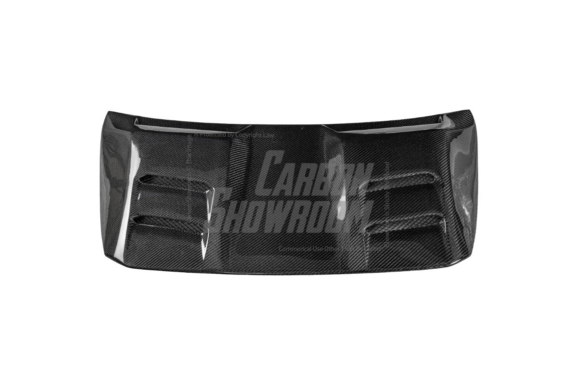 Ford Mustang Ecoboost V6 GT March1 Bullitt S550.1 S550.2 2015 2016 2017 2018 2019 2020 2021 2022 2023 with Aftermarket Parts - "CAVALIER" Ducktail Spoiler & Rear Trunk Lid Cover Carbon Fiber / FRP from Robot Craftsman