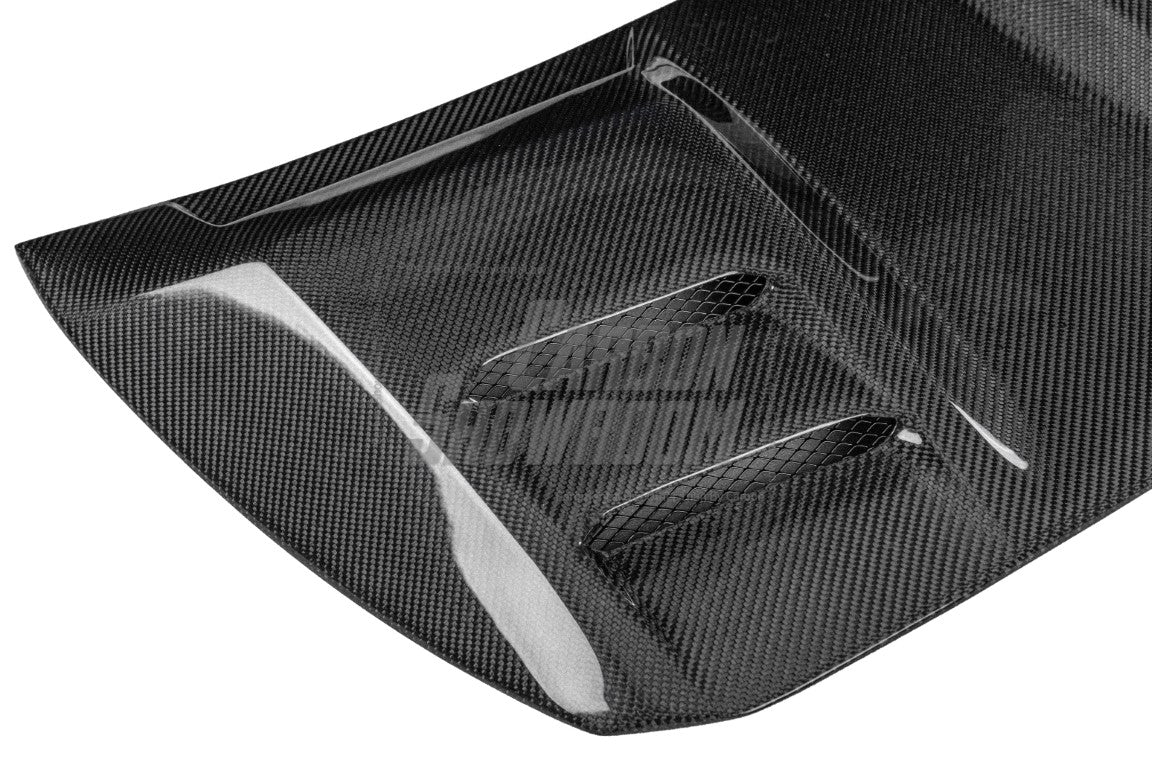 Ford Mustang Ecoboost V6 GT March1 Bullitt S550.1 S550.2 2015 2016 2017 2018 2019 2020 2021 2022 2023 with Aftermarket Parts - "CAVALIER" Ducktail Spoiler & Rear Trunk Lid Cover Carbon Fiber / FRP from Robot Craftsman