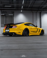 Ford Mustang Ecoboost V6 GT March1 Bullitt S550.1 S550.2 2015-2023 (note: dual exhaust tips) with Aftermarket Parts - "STORM" Rear Diffuser Carbon Fiber / FRP from Robot Craftsman