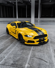 Ford Mustang Ecoboost V6 GT S550.1 2015 2016 2017 & Mustang Ecoboost V6 GT March1 Bullitt S550.2 2018 2019 2020 2021 2022 2023 with Aftermarket Parts - "STORM" Widebody Fender Flares Wheel Arches & Side Skirts Carbon Fiber / FRP from Robot Craftsman