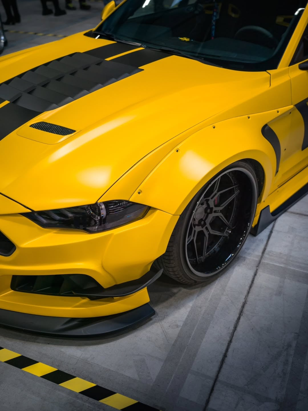 Ford Mustang Ecoboost V6 GT S550.1 2015 2016 2017 & Mustang Ecoboost V6 GT March1 Bullitt S550.2 2018 2019 2020 2021 2022 2023 with Aftermarket Parts - "STORM" Widebody Fender Flares Wheel Arches & Side Skirts Carbon Fiber / FRP from Robot Craftsman