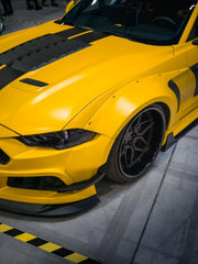 Ford Mustang Ecoboost V6 GT S550.1 2015 2016 2017 & Mustang Ecoboost V6 GT March1 Bullitt S550.2 2018 2019 2020 2021 2022 2023 with Aftermarket Parts - "STORM" Widebody Fender Flares Wheel Arches & Side Skirts Carbon Fiber / FRP from Robot Craftsman