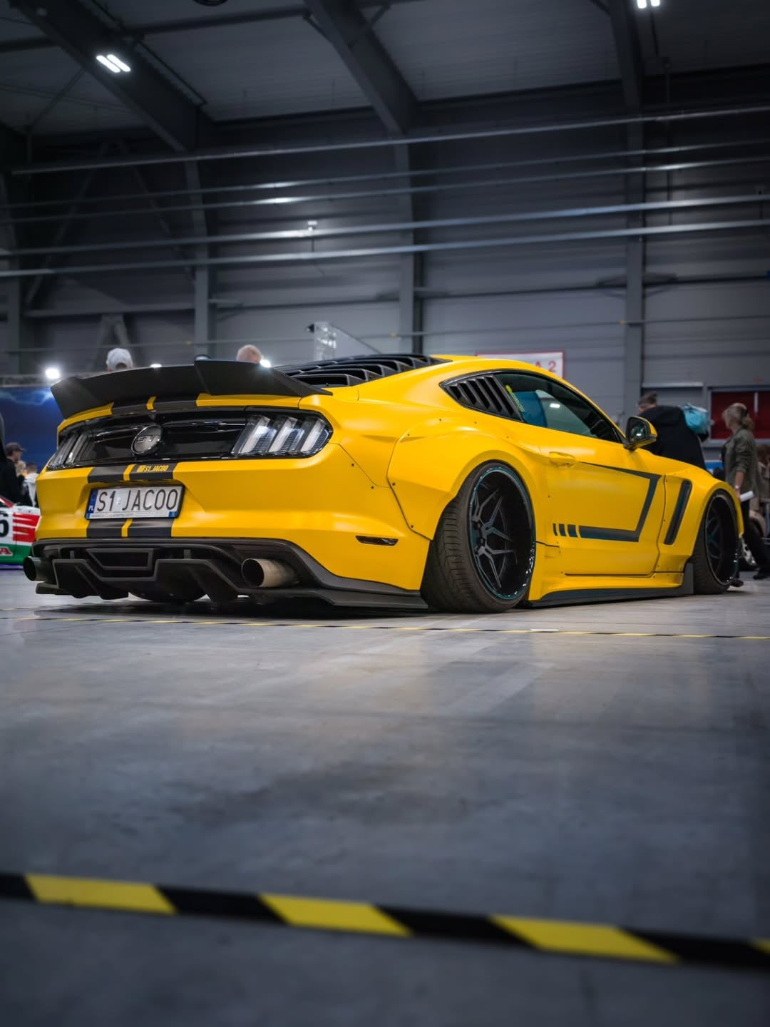 Ford Mustang Ecoboost V6 GT S550.1 2015 2016 2017 & Mustang Ecoboost V6 GT March1 Bullitt S550.2 2018 2019 2020 2021 2022 2023 with Aftermarket Parts - "STORM" Widebody Fender Flares Wheel Arches & Side Skirts Carbon Fiber / FRP from Robot Craftsman