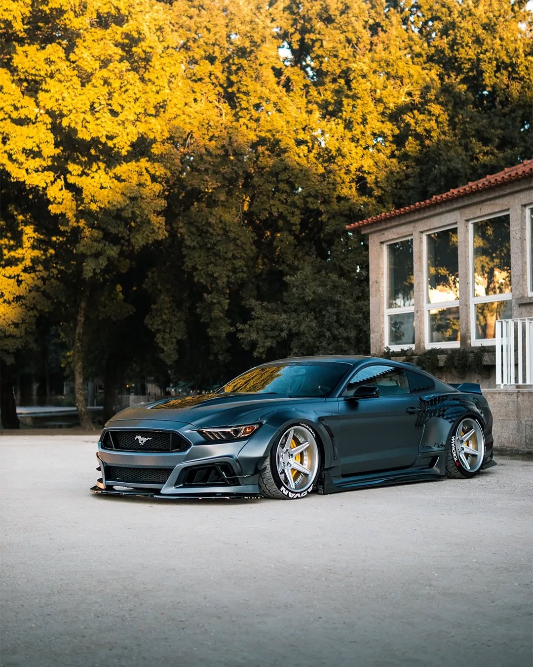 Ford Mustang Ecoboost V6 GT March1 Bullitt S550.1 S550.2 2015 2016 2017 2018 2019 2020 2021 2022 2023 with Aftermarket Parts - STORM Front Bumper Canards Carbon Fiber/FRP from Robot Craftsman