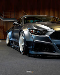 Ford Mustang Ecoboost V6 GT March1 Bullitt S550.1 S550.2 2015 2016 2017 2018 2019 2020 2021 2022 2023 with Aftermarket Parts - STORM Front Bumper Canards Carbon Fiber/FRP from Robot Craftsman